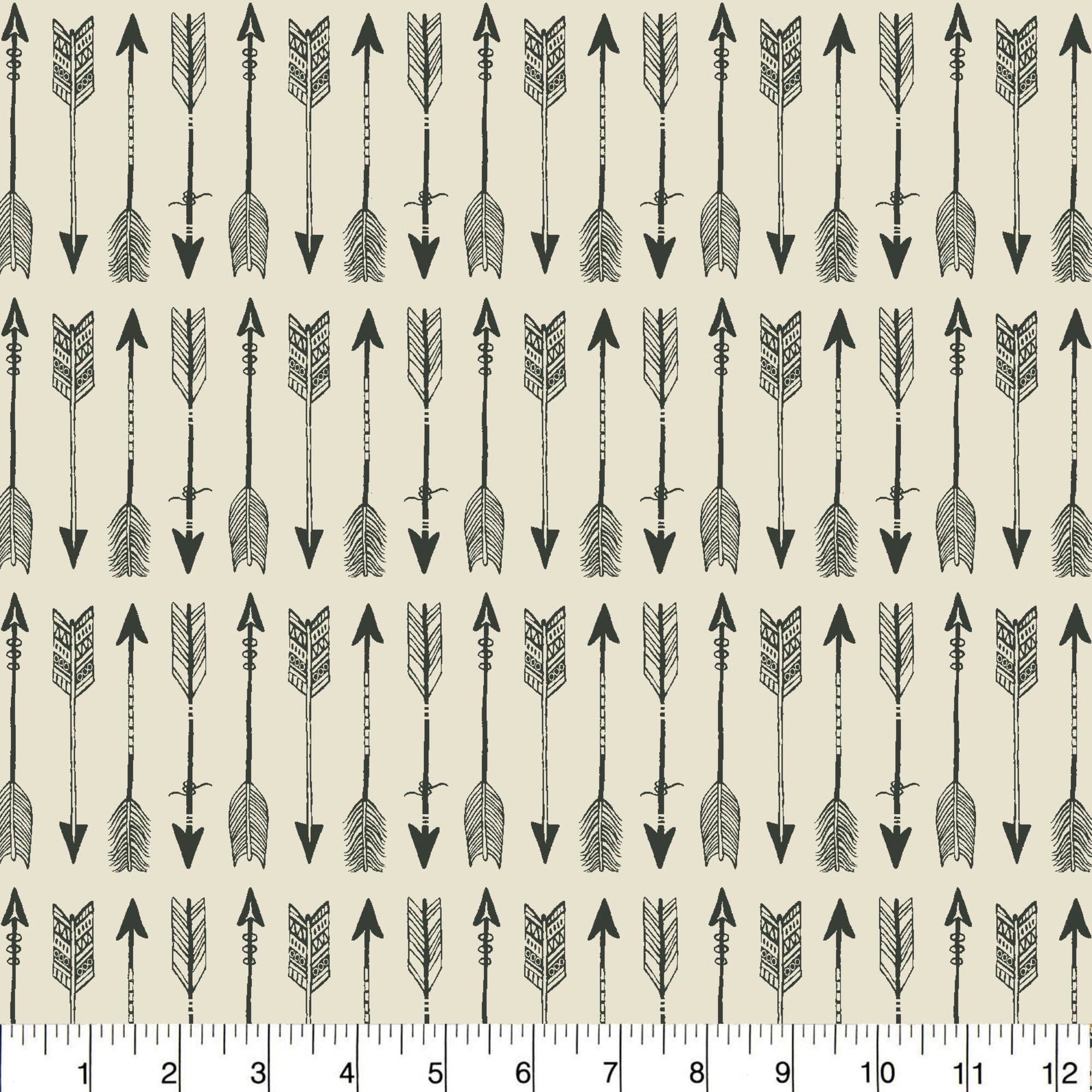 PKL Studio Arrows on White Cotton Home Décor Fabric